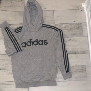 adidas Gray Hoodie with Black Stripes
